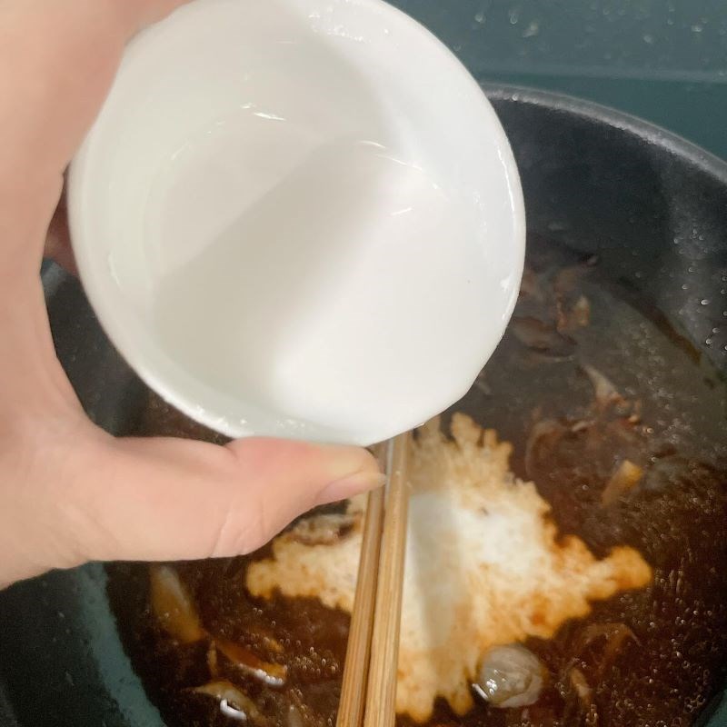 Bước 2 Làm nước sốt Đậu hũ hấp tôm