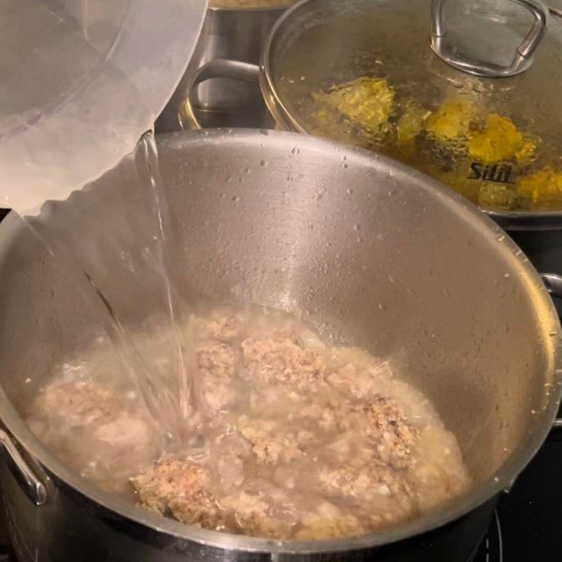 Bước 2 Nấu canh Canh cải thảo thịt bằm