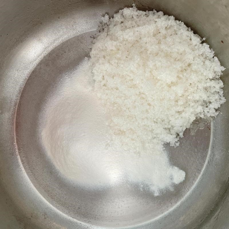 Bước 1 Pha bột rau câu Bánh Trung Thu rau câu cà phê nhân bánh flan