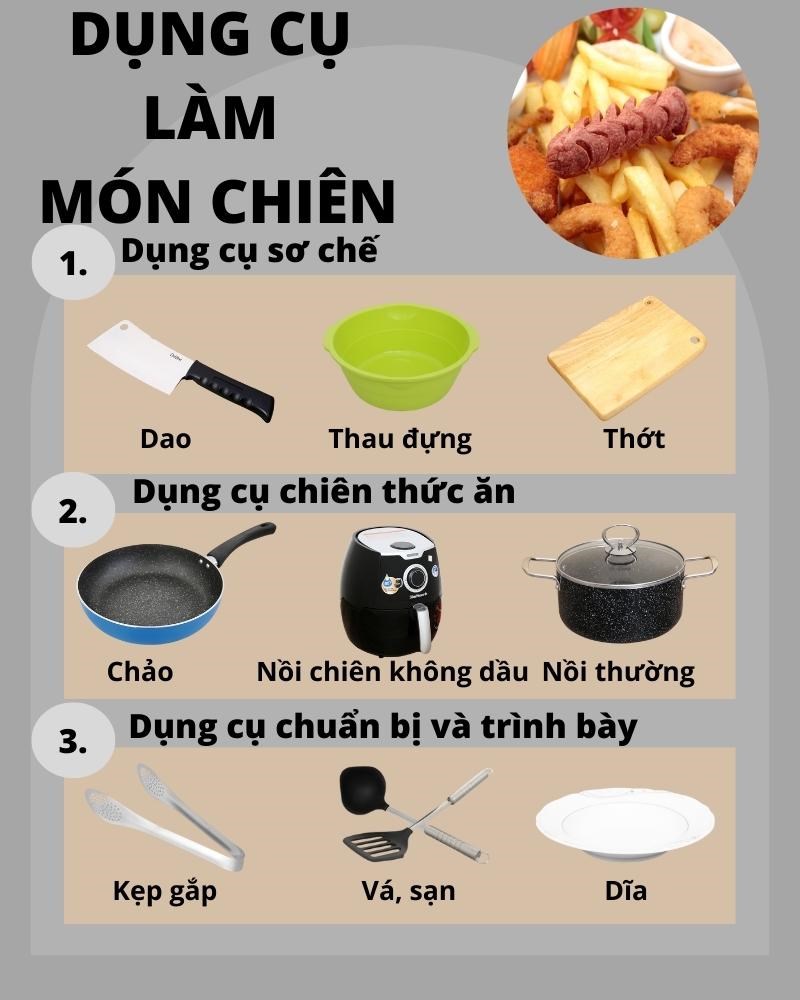 Dụng cụ làm các món chiên