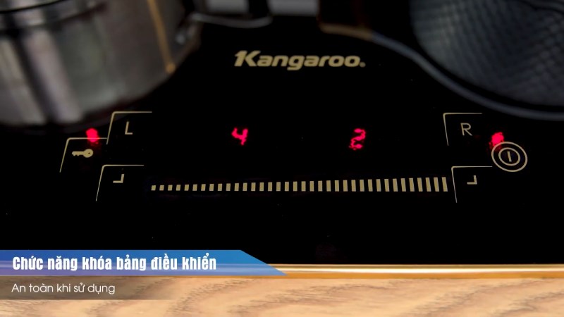 Chức năng kh&oacute;a bảng điều khiển của bếp từ đ&ocirc;i lắp &acirc;m Kangaroo KG438I