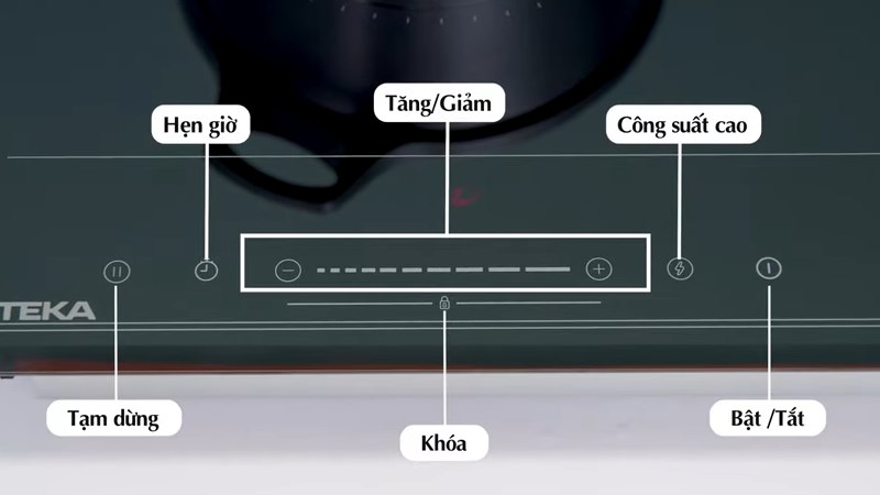 Bảng điều khiển của bếp từ hồng ngoại lắp âm Teka HIC 7320 D