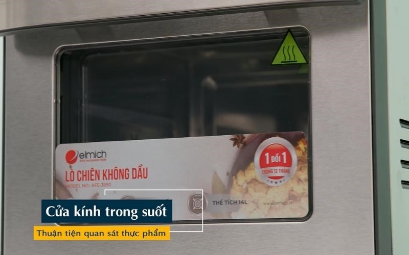 Lò chiên không dầu Elmich AFE-3950 có cửa kính trong suốt