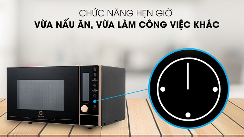 Chế độ hẹn giờ của lò vi sóng có nướng Electrolux EMG25D89GGP