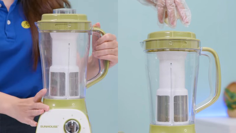 Lắp cối lớn v&agrave;o m&aacute;y xay sinh tố đa năng Sunhouse SHD5312G