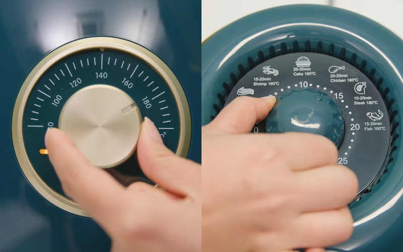 Điều chỉnh nhiệt độ, thời gian của nồi chi&ecirc;n kh&ocirc;ng dầu Bear QZG-A14D