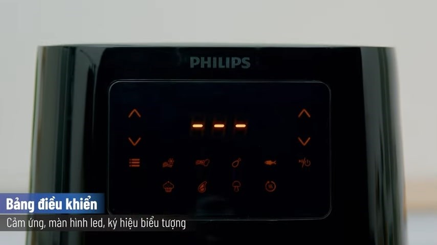 Bảng điều khiển của nồi chi&ecirc;n kh&ocirc;ng dầu Philips HD9252/90 