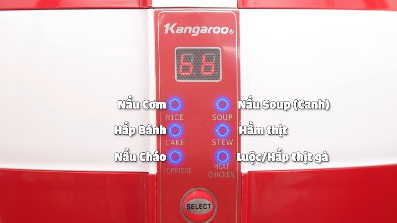 Các chức năng của nồi cơm điện nắp gài Kangaroo KG835 1.8L