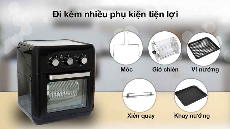 Sản phẩm có nhiều phụ kiện đi kèm giúp nấu đa dạng món