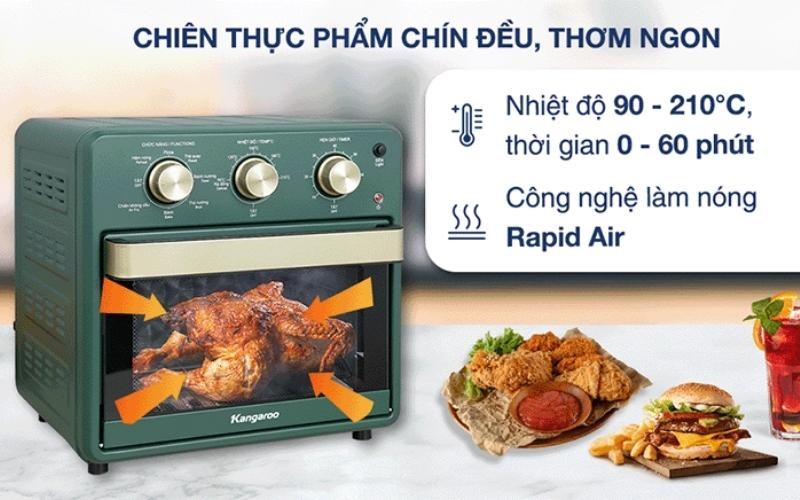 Lò áp dụng công nghệ làm nóng Rapid Air