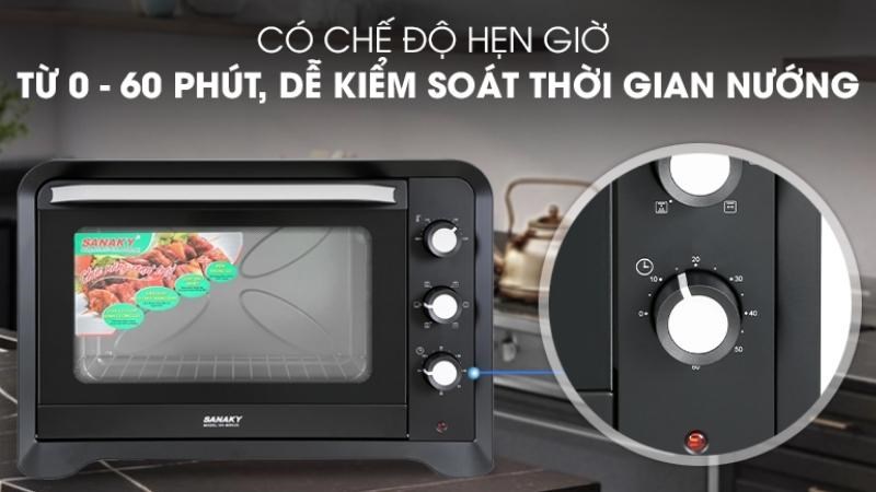Chế độ hẹn giờ gi&uacute;p người d&ugrave;ng dễ kiểm so&aacute;t thời gian nướng