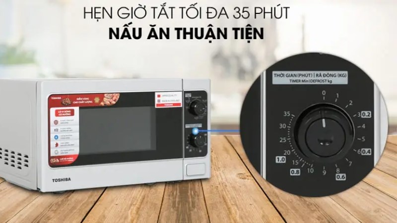Chế độ hẹn giờ của lò vi sóng có nướng Toshiba ER-SGM20(S1)VN