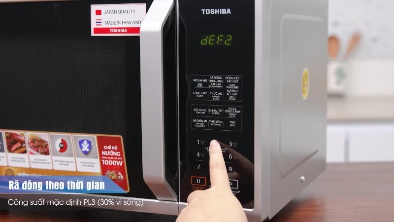 Chế độ rã đông của lò vi sóng có nướng Toshiba ER-SGS23(S1)VN
