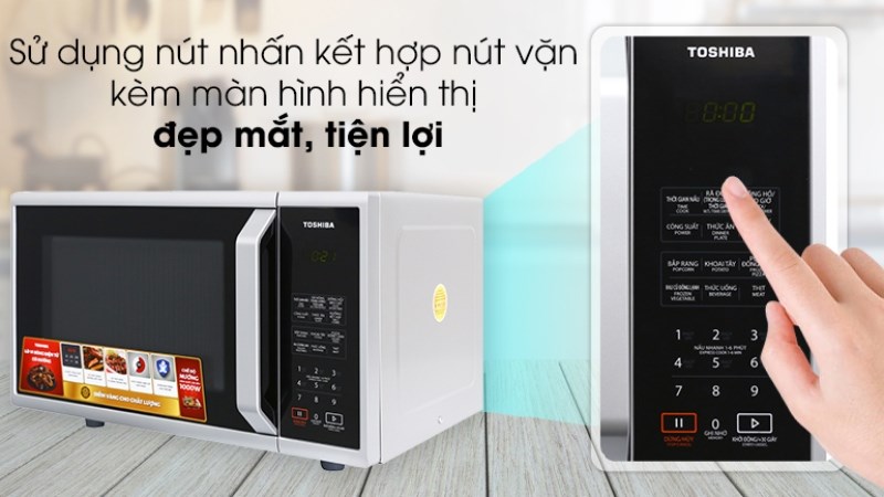 Bảng điều khiển của lò vi sóng có nướng Toshiba ER-SGS23(S1)VN