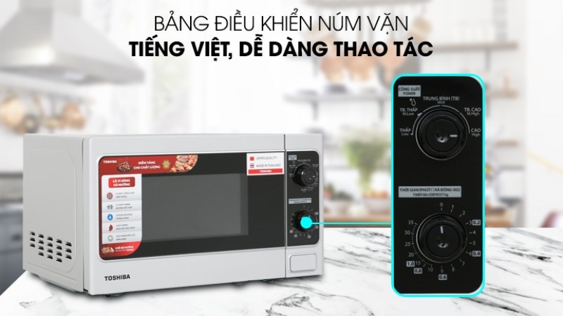 Bảng điều khiển của lò vi sóng có nướng Toshiba ER-SGM20(S1)VN