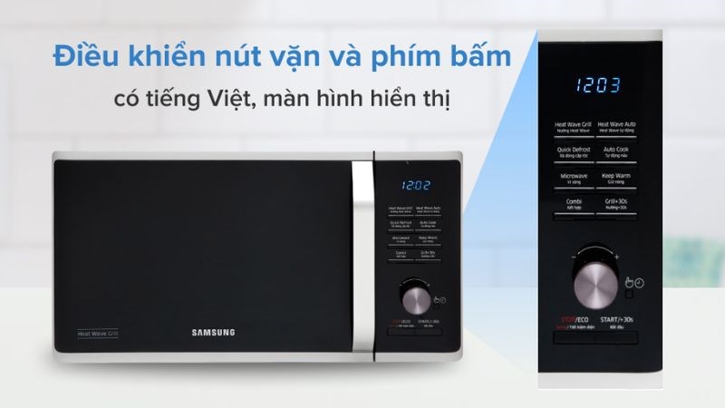 Lò có bảng điều khiển chú thích tiếng Việt