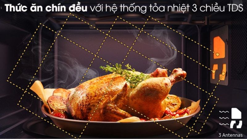 Lò có hệ thống tỏa nhiệt 3 chiều TDS tiên tiến