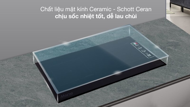 Mặt k&iacute;nh của bếp từ đ&ocirc;i lắp &acirc;m Sunhouse Mama MMB9988