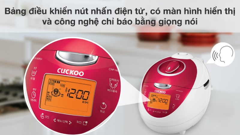 Nồi cơm điện tử &aacute;p suất Cuckoo 1.08 l&iacute;t CRP-N0601F c&oacute; chỉ b&aacute;o giọng n&oacute;i