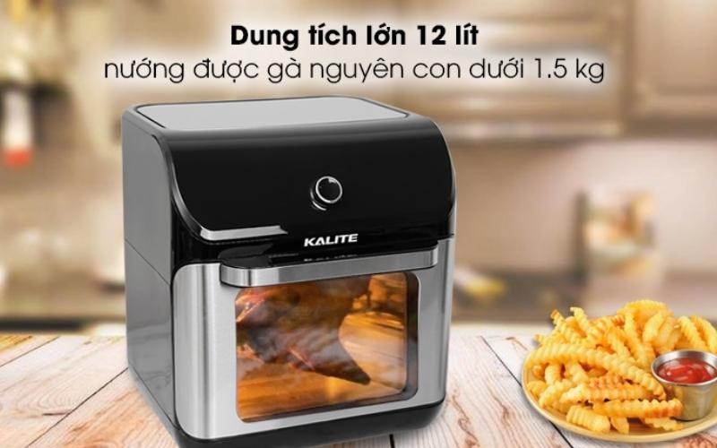 L&ograve; c&oacute; dung t&iacute;ch lớn 12 l&iacute;t, nướng được nhiều thực phẩm c&ugrave;ng một l&uacute;c