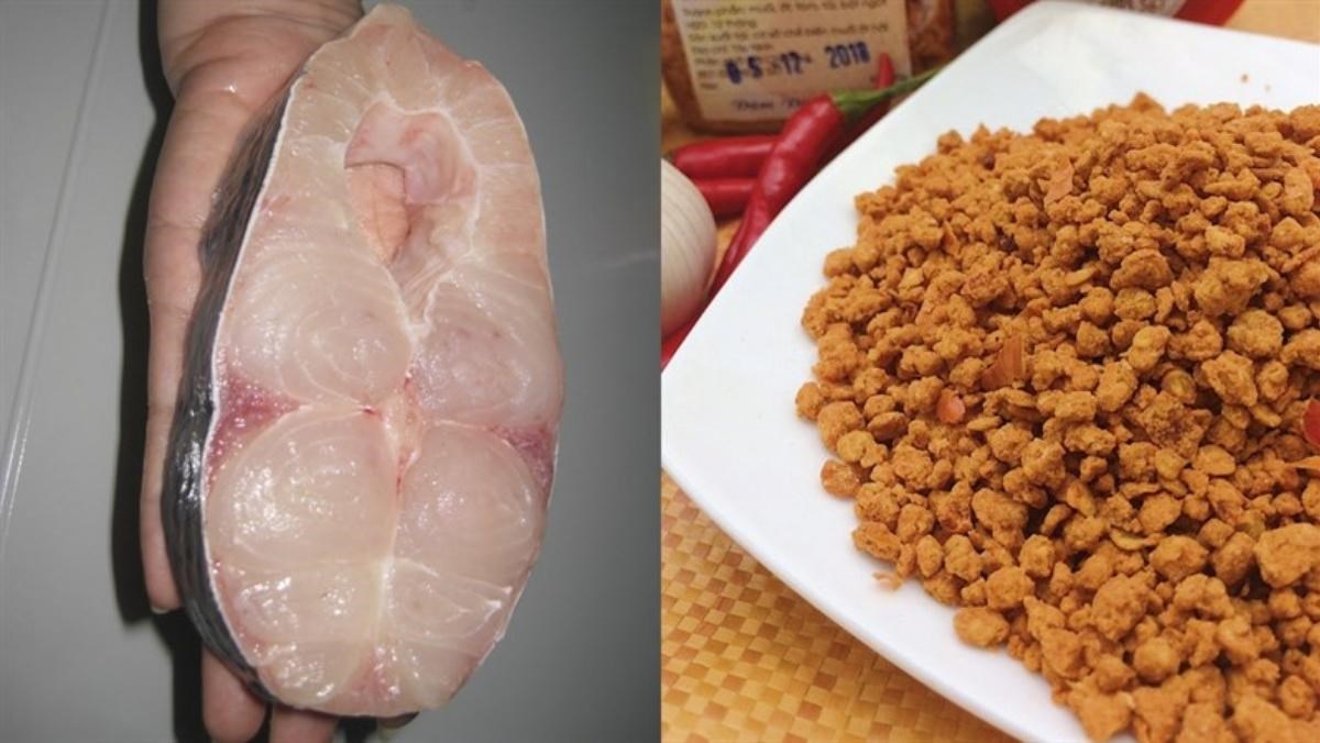 Nguyên liệu món ăn cá hú chiên sả ớt và muối ớt