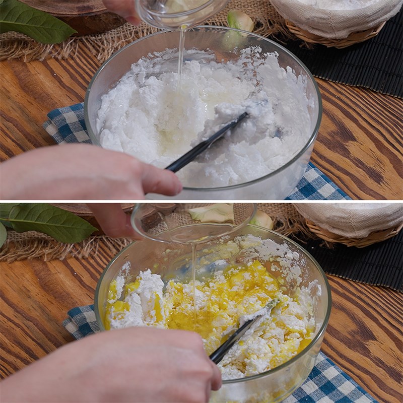 Bước 1 Làm bột há cảo Há cảo hoa hồng