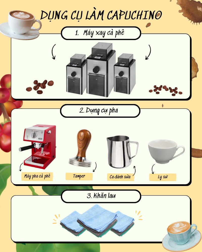 Dụng cụ pha Capuchino 