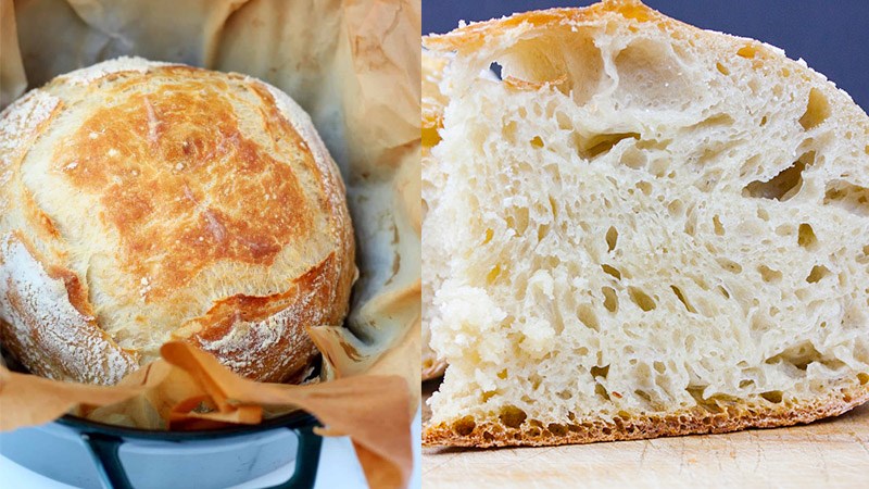 B&aacute;nh nở đều, kết cấu xốp vỏ bong lớp mỏng v&agrave; đặc ruột 