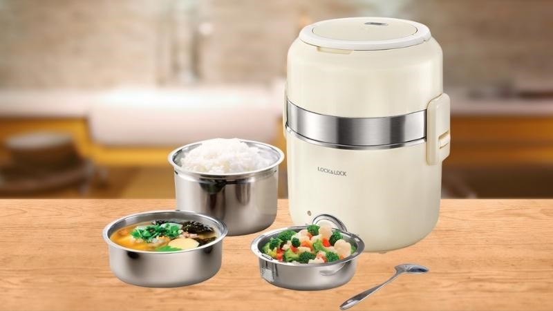 Hộp cơm điện Lock&Lock EJR226IVY c&oacute; nhiều chức năng