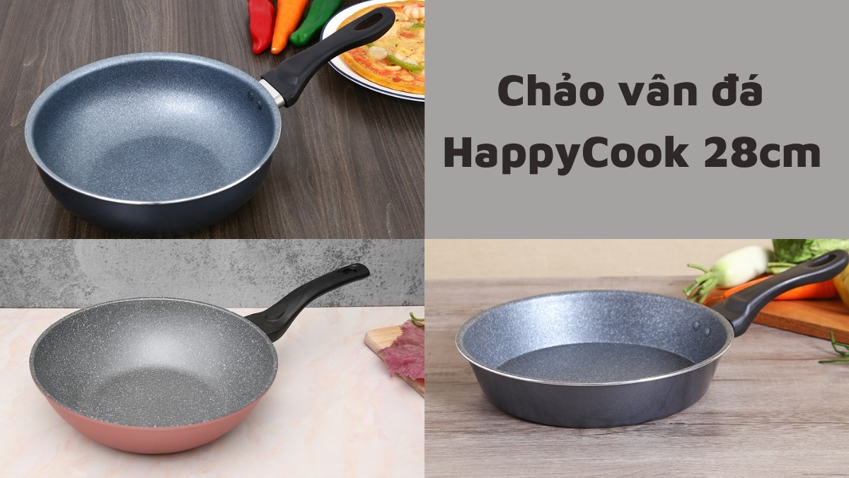 Chảo vân đá Happycook 28cm