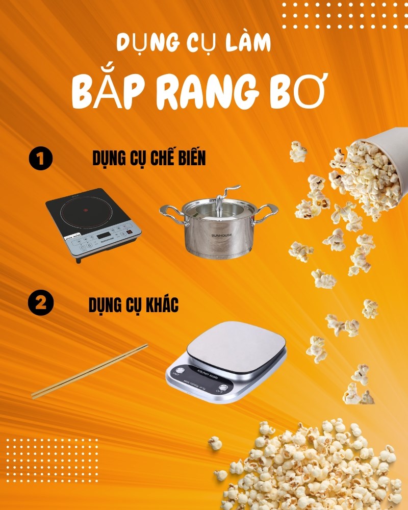 Dụng cụ l&agrave;m bắp rang bơ