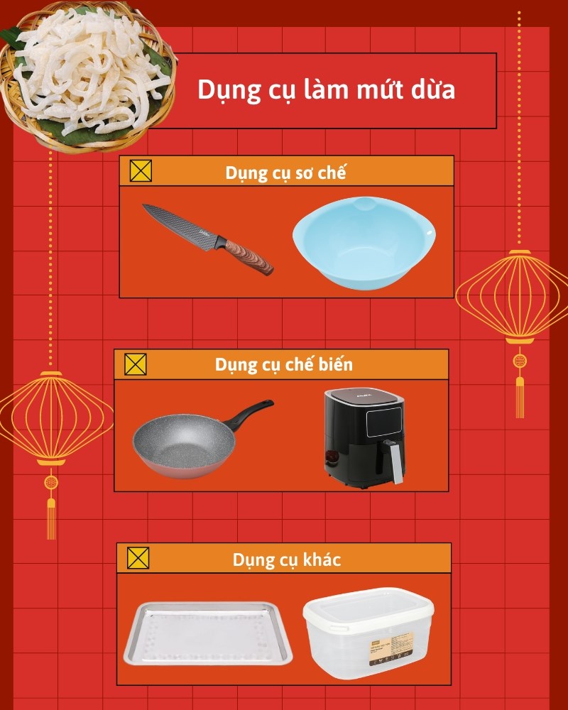 Dụng cụ làm mứt dừa