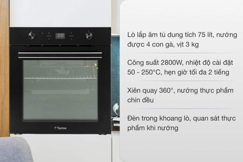 L&ograve; nướng &acirc;m tủ Torino TSS0101 75 l&iacute;t 