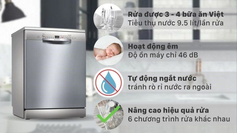 M&aacute;y rửa ch&eacute;n độc lập Bosch SMS2HAI12E 