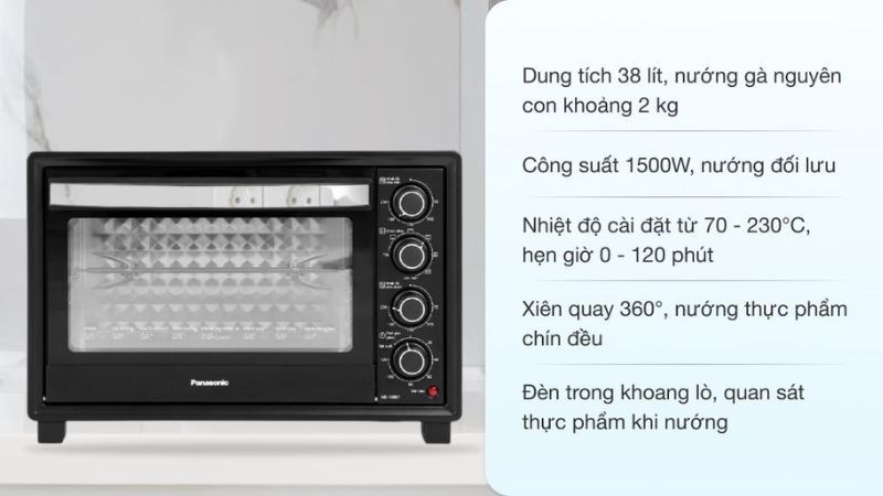 Lò nướng Panasonic NB-H3801KRA 38 lít