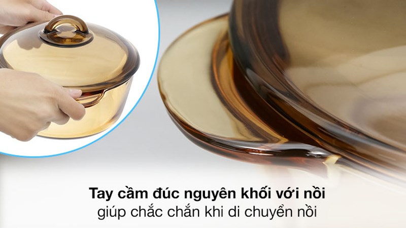 Tay cầm đ&uacute;c nguy&ecirc;n khối với nồi 
