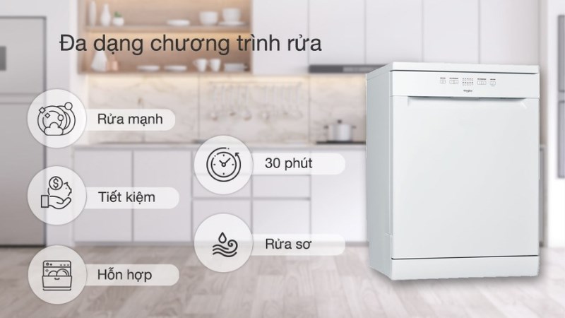 Máy rửa chén độc lập Whirlpool WFE 2B19