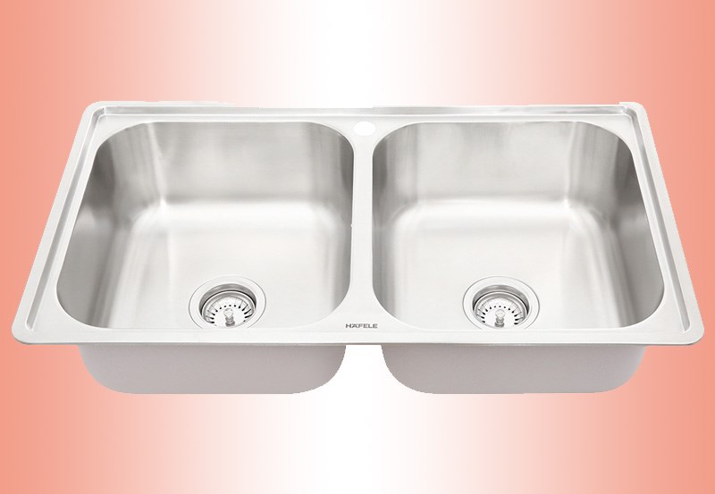 Chậu rửa ch&eacute;n 2 ngăn inox Hafele HS20-SSN2R90M (567.20.493)