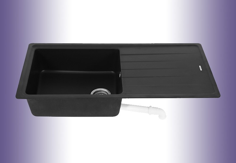 Chậu rửa ch&eacute;n 1 ngăn 1 c&aacute;nh đ&aacute; Hafele GED1S60 Đen