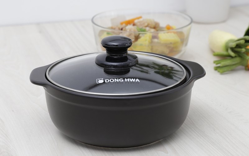Nồi đất nắp k&iacute;nh 19 cm Dong hwa Tucbeghi G703