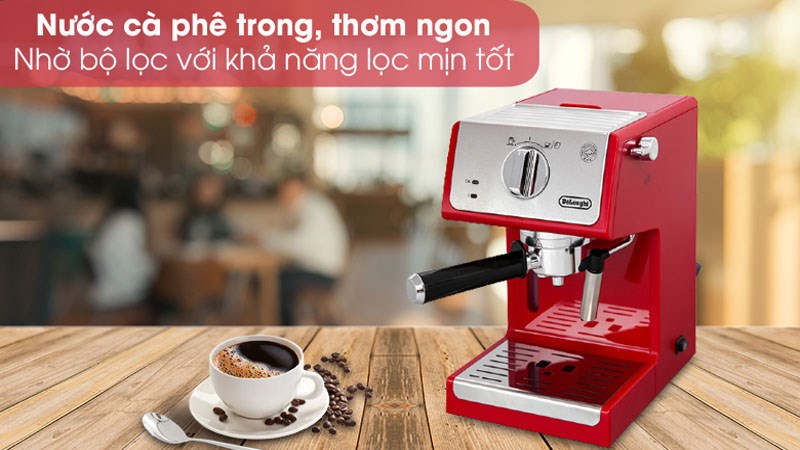 Nước c&agrave; ph&ecirc; trong, thơm ngon nhờ bộ lọc với khả năng lọc tốt
