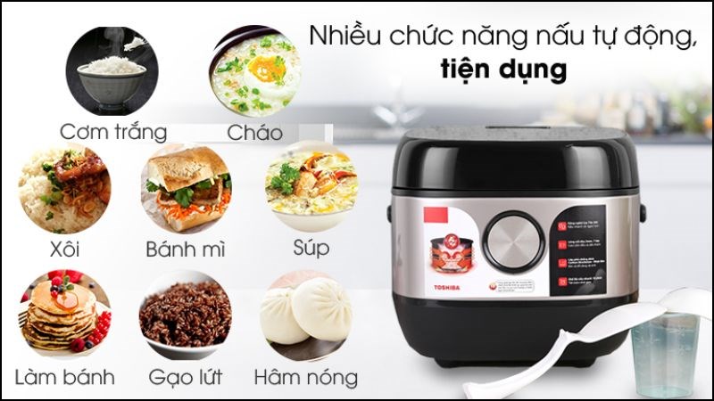 Nhiều chức năng nấu tự động, tiện dụng 