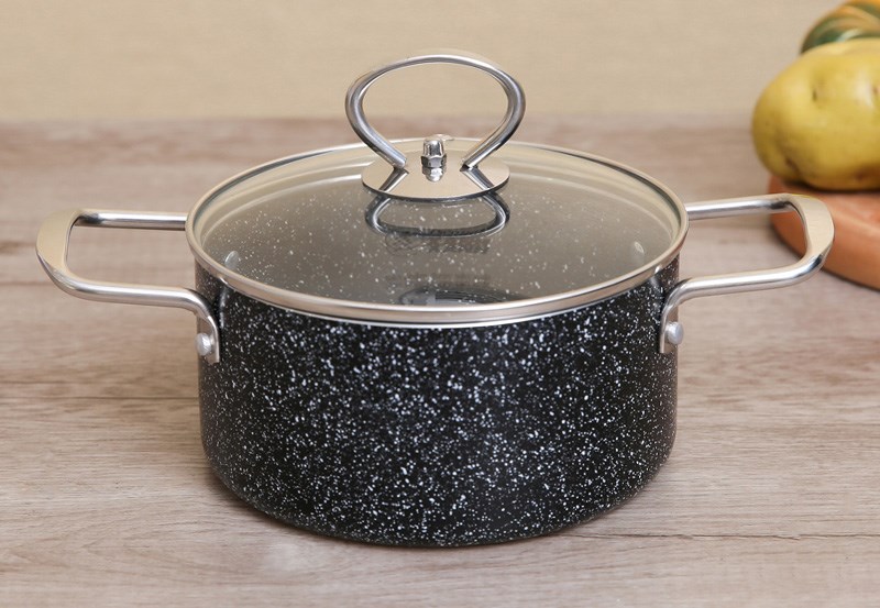 Nồi nhôm chống dính nắp kính 16 cm DMX NDE