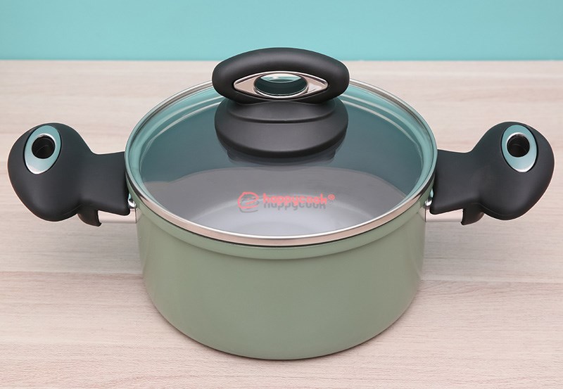 Nồi nhôm nắp kính 16 cm Happycook HCA-CG16