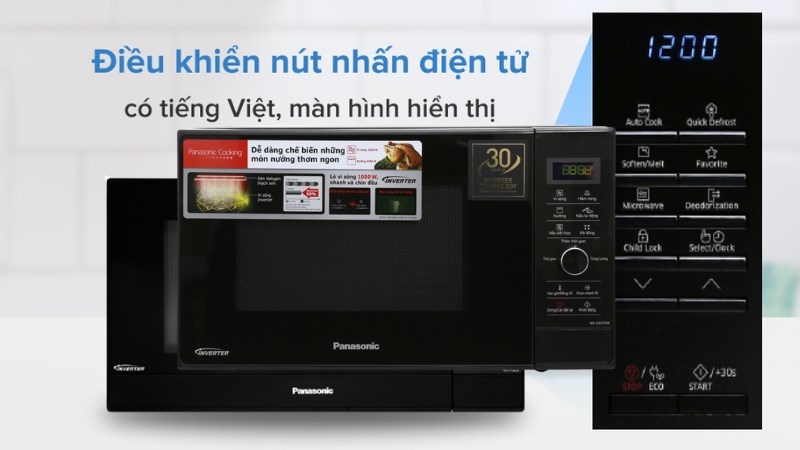 L&ograve; vi s&oacute;ng c&oacute; nướng inverter Panasonic NN-GD37HBYUE 23 l&iacute;t 