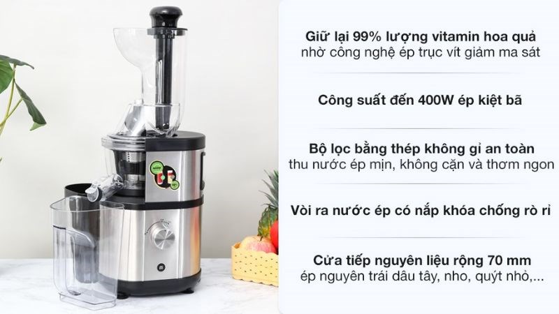 M&aacute;y &eacute;p chậm Mishio OJ6-Fruitberry-S