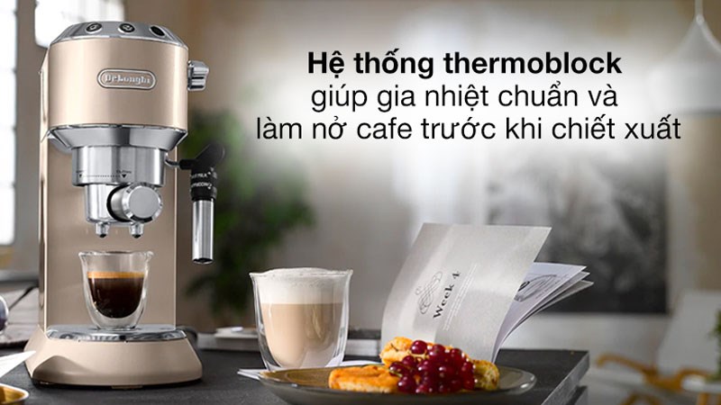 M&aacute;y pha c&agrave; ph&ecirc; b&aacute;n tự động với hệ thống Thermoblock cho ly Cappuchino đạt chuẩn 