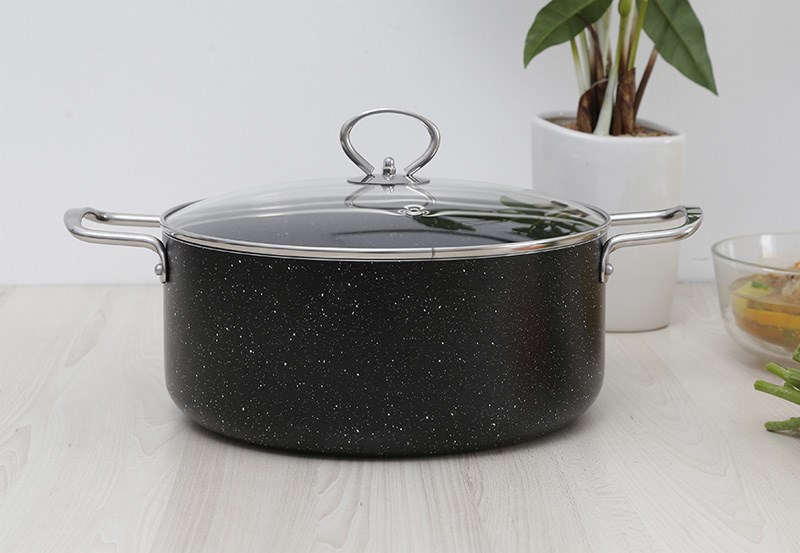 Nồi nh&ocirc;m chống d&iacute;nh nắp k&iacute;nh 26 cm Delites NDE