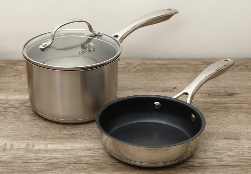 Bộ chảo qu&aacute;nh inox 3 đ&aacute;y Elmich Tri-max Baby EL-3795