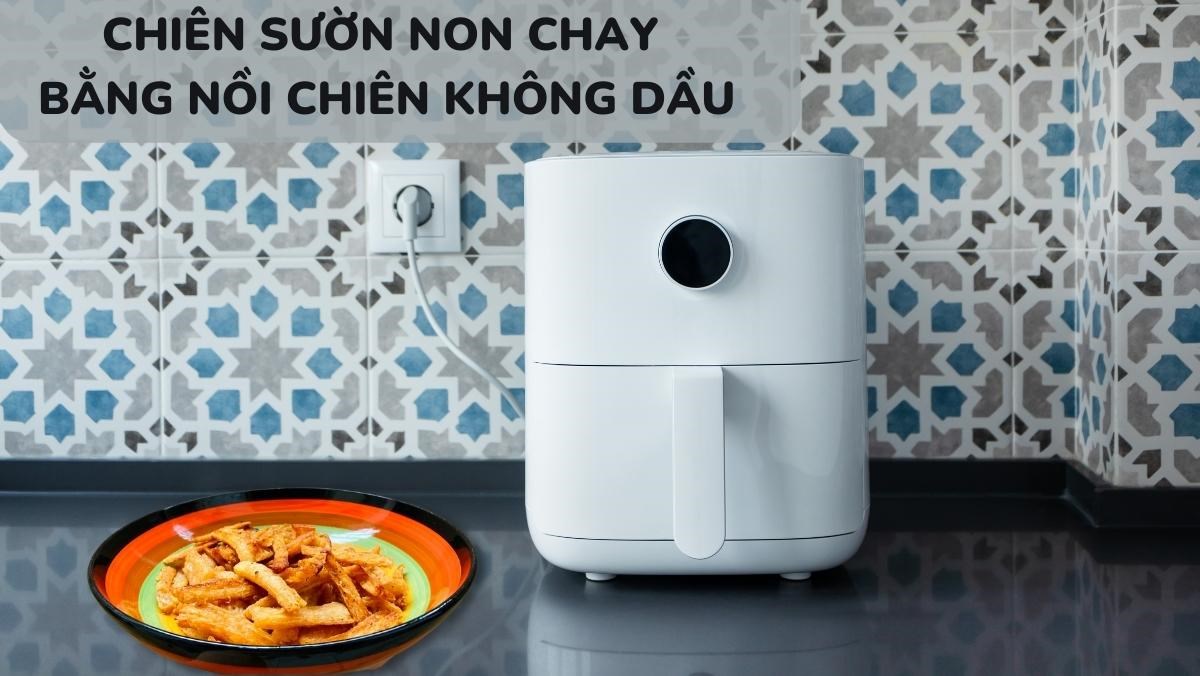 Chiên sườn non chay bằng nồi chiên không dầu
